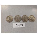 (4) 1776-1976 Eisenhower Bicentennial Dollars