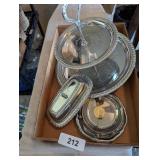 Silver Plated Two-Tier Serving Tray, +
