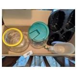Glass Drink Dispenser, Tupperware Pitcher & Other