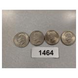 (4) Eisenhower Dollar Coins - 1971 D, 1972,