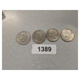 (4) 1971 D Eisenhower Dollar Coins