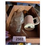 Glass Bottle, Mug, Glass Vase & Other