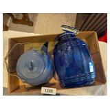 Enamelware Tea Pot & Cracker Barrel Style