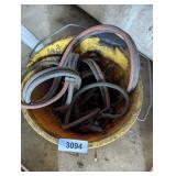 Plastic Bucket w/ Handle & Jumper Cables