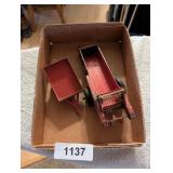 Metal McCormick Deering Tractor Spreader & Other