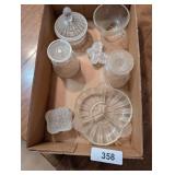 (2) Desert Cups, Candy Dish, Glass Butterfly &