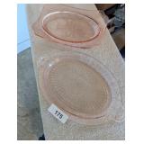 Pink Depression Glass Platters