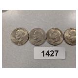 (4) Eisenhower Dollar Coins - (3) 1974 D,