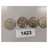 (4) Eisenhower Dollar Coins - 1978, 1974 D,