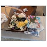 Handkerchiefs, Corsages, Leather Gloves & Basket