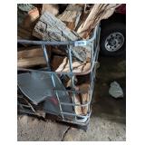 Metal Seed Crate No Plastic Full of Firewood