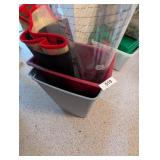 (2) Trash Cans w/ Christmas Rug