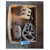 Vintage Wooden & Metal Pulleys