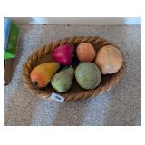 Silk Tree Factory Large Plaster Fruit Bowl w/