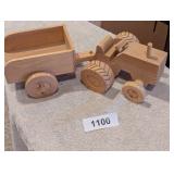Homemade Wooden Toy Tractor w/ Wagon