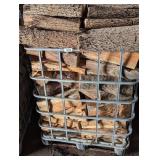 Metal Seed Crate No Plastic Full of Firewood