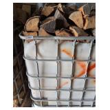 Metal Seed Crate Full of Firewood