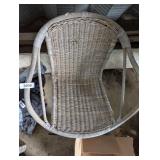 Old Wicker Chair w/ Metal Legs