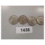 (4) Eisenhower Dollar Coins - 1974 D, 1971 D,