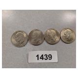 (4) Eisenhower Dollar Coins - 1971 D, Bicentennial