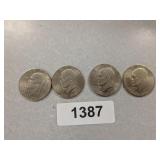 (4) 1776-1976 Eisenhower Bicentennial Dollars