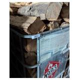 Metal Seed Crate No Plastic Full of Firewood