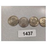 (4) Eisenhower Dollar Coins - (2) 1974 D,
