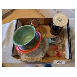 Glass Serving Plate, Green Bowl, Venicia Plate &