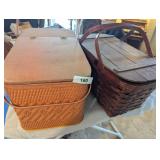 (2) Picnic Baskets w/ Plates & Cups