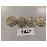 (4) Eisenhower Dollar Coins - 1974 D, 1971 D,