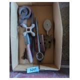 Vintage Metal Pulley, Vintage Cast Iron Jack &