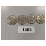 (4) Eisenhower Dollar Coins - 1972 D, 1971 D,