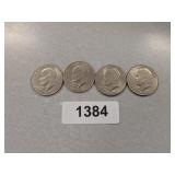 (4) 1972 Eisenhower Dollar Coins