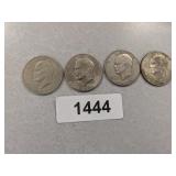 (4) Eisenhower Dollar Coins - (2) 1972 D, 1974 D,