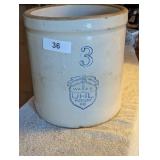 Uhl Huntingburg Indiana Acorn Wares #3 Crock -*