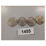 (4) Eisenhower Dollar Coins - 1971 D, Bicentennial
