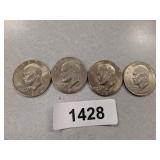 (4) Eisenhower Dollar Coins - (3) 1974 D, 1971 D