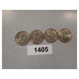 (4) Eisenhower Dollar Coins - (3) 1974 D,