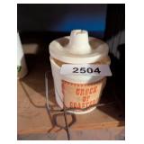 Vintage Plastic Crock of Coaster w/