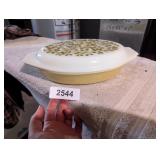 Vintage Pyrex Divided Glass Dish w/ Lid