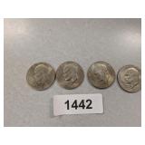 (4) Eisenhower Dollar Coins - (2) 1974 D,