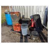 Plastic & Metal Barrels, Fire Extinguisher, +
