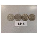 (4) Eisenhower Dollar Coins - 1978, 1971 D,
