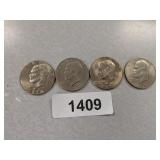 (4) Eisenhower Dollar Coins - (2) 1974 D