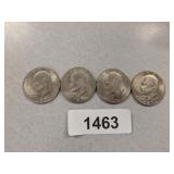 (4) Eisenhower Dollar Coins - 1974 D, 1971 D,