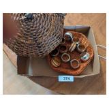 Napkin Holders & (2) Wicker Baskets