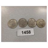 (4) Eisenhower Dollar Coins - 1971 D, 1972,