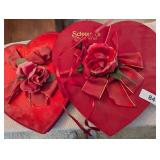 (2) Vintage Schraffes Heart Boxes