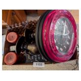 Wall Clock, Candle Sticks, Candles &
