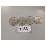 (4) 1776-1976 D Eisenhower Bicentennial Dollars